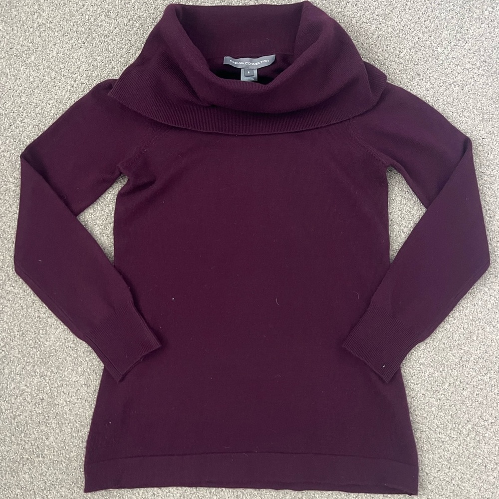 French Connection Cowl Neck Sweater - Deep Purple